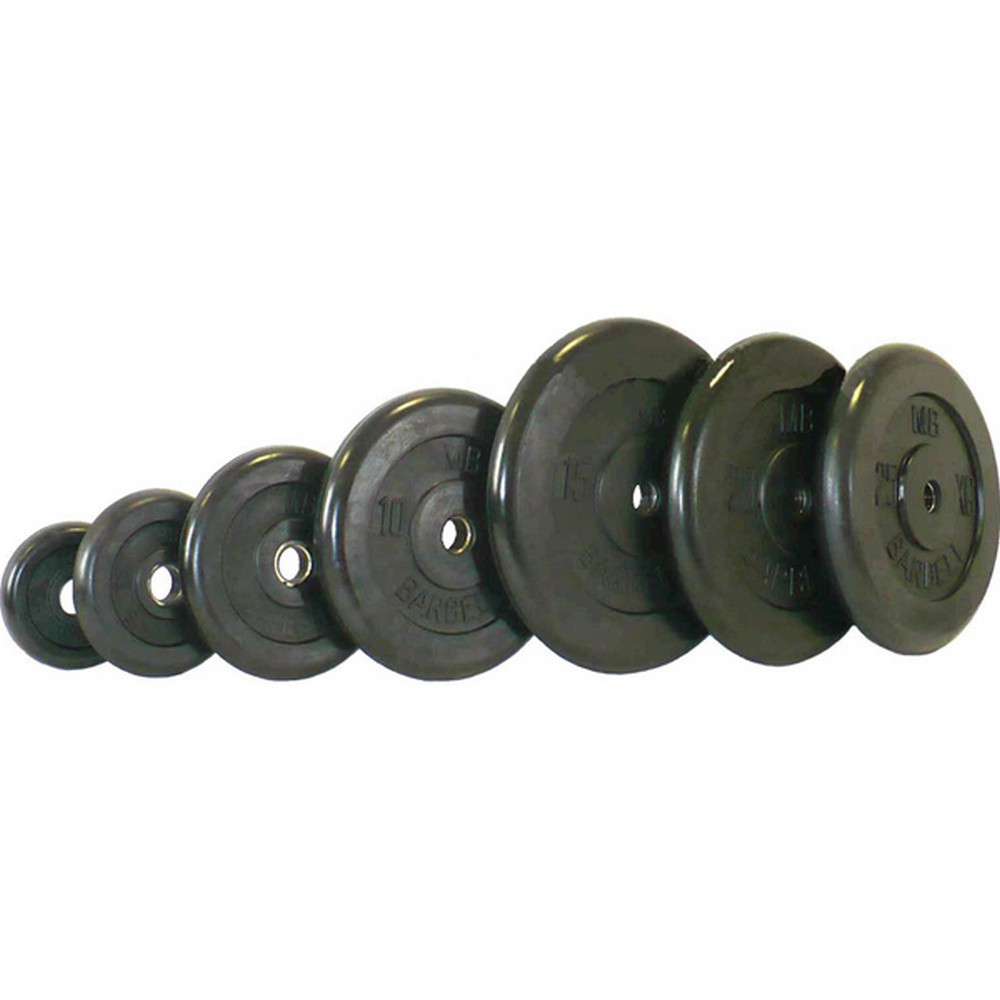 Диск обрезиненный 1,25 кг MB Barbell MB-PltB26-1,25 черный 1000_1000