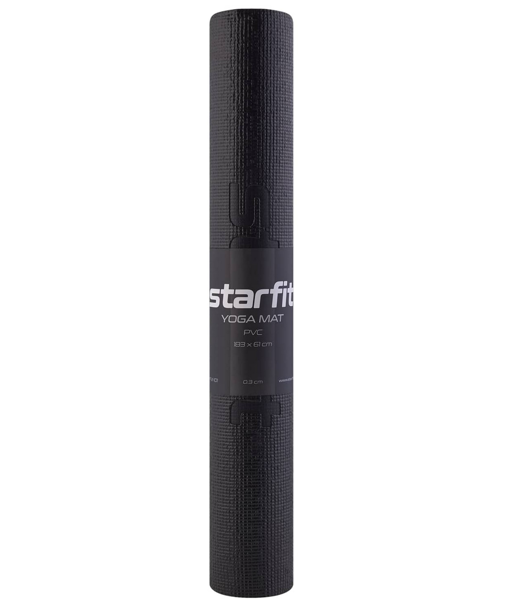 Коврик для йоги и фитнеса 183x61x0,3см Star Fit PVC FM-101 черный 1663_2000