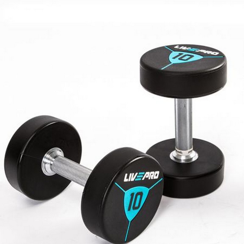 Гантели в уретане 30 кг Live Pro Premium Urethane Dumbbells LP8000-30 800_800