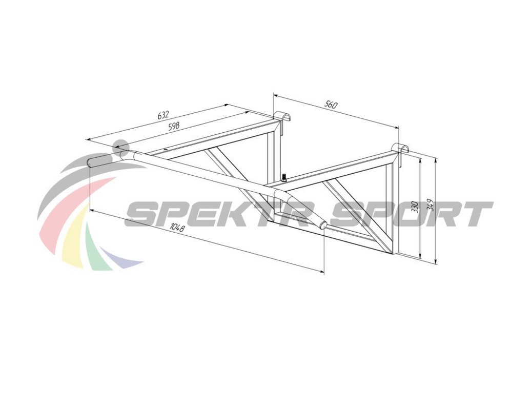 Турник навесной Spektr Sport Школьник 2, серый 1036_800