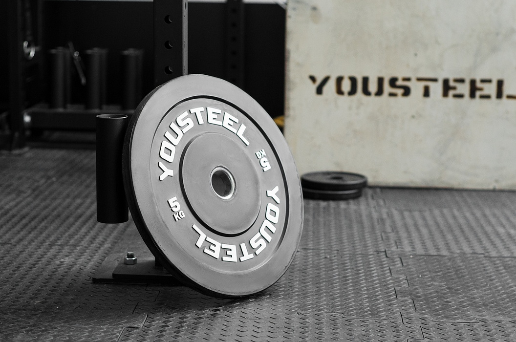 Диск каучуковый для штанги YouSteel тренировочный черный 15кг 1056_700